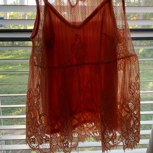 Orange Lace Grayson Blouse
